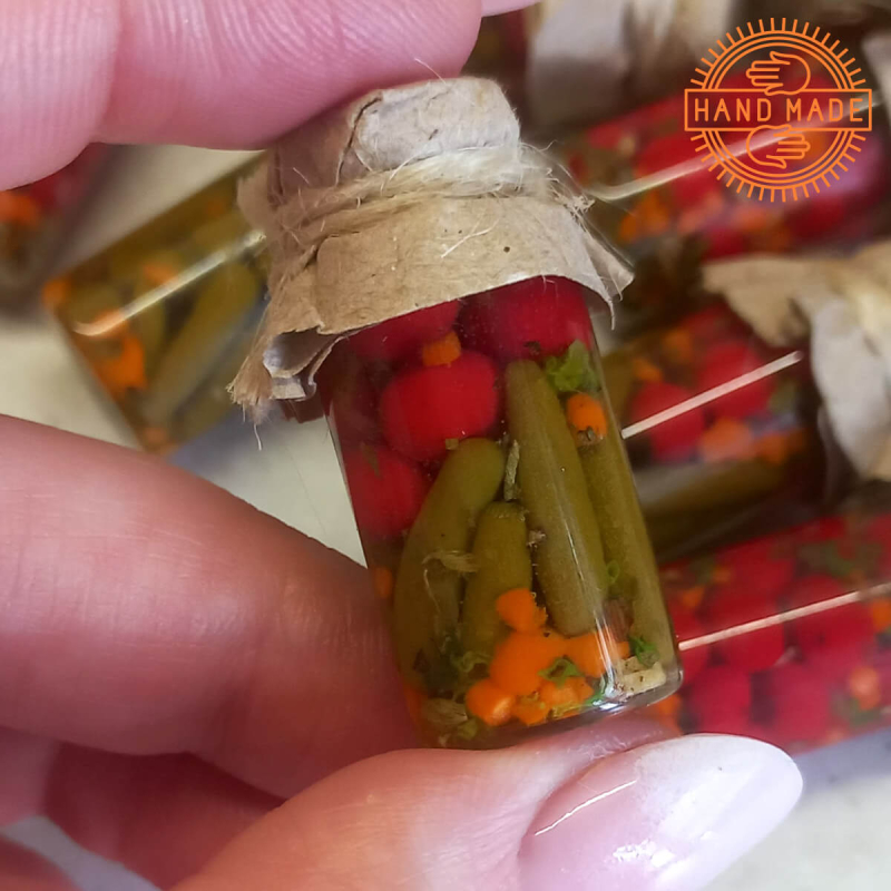 Лялькова їжа "Мариновані помідори та огірки" Hand Made Nestwood 1 шт