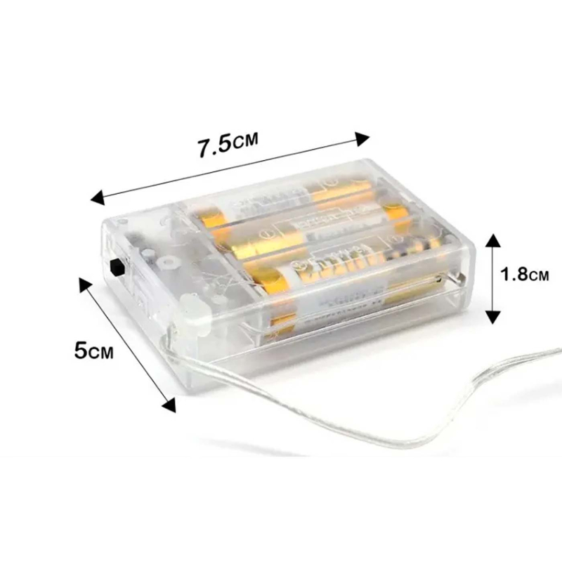 LED-гірлянда 5м +usb (освітлення) для лялькового будиночка NestWood, тепле світло, 2в1 на батарейках + usb