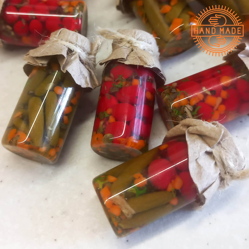 Лялькова їжа "Мариновані помідори та огірки" Hand Made Nestwood 1 шт